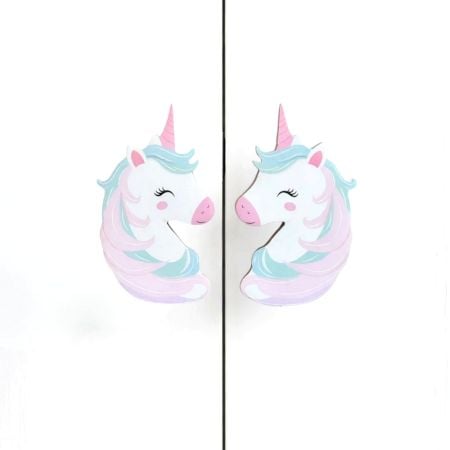 Handcrafted Acacia Wood Magic Mane Unicorn Handle Pair